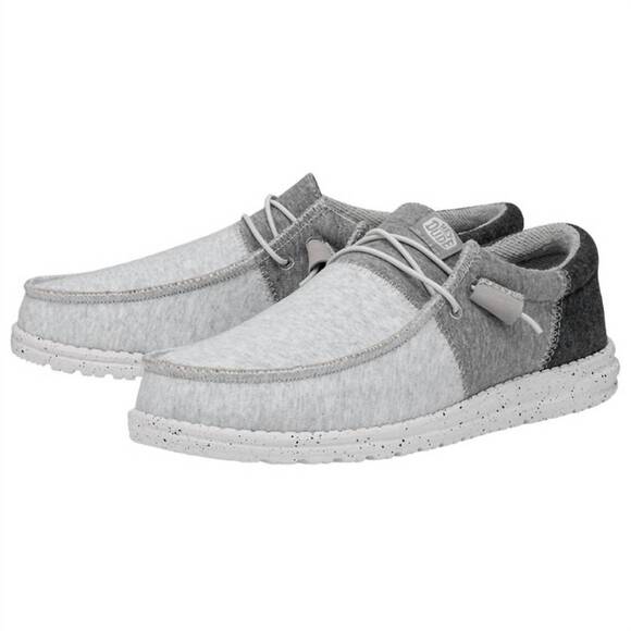 Hey Dude Walley  Gray and Black Sneakers men’s size 8 NWT - Picture 2 of 4